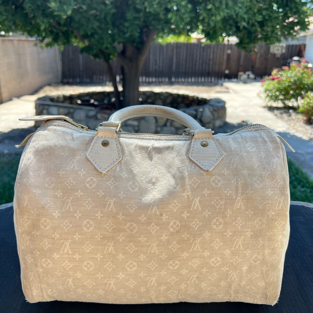 🤍 Louis Vuitton Monogram Mini Lin Speedy 30 in Dune - Picture 10 of 15
